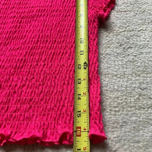 Crown & Ivy Crop Short Sleeve Shirt Size S Cropped Pink Casual Summer Vacation - Picture 8 of 8